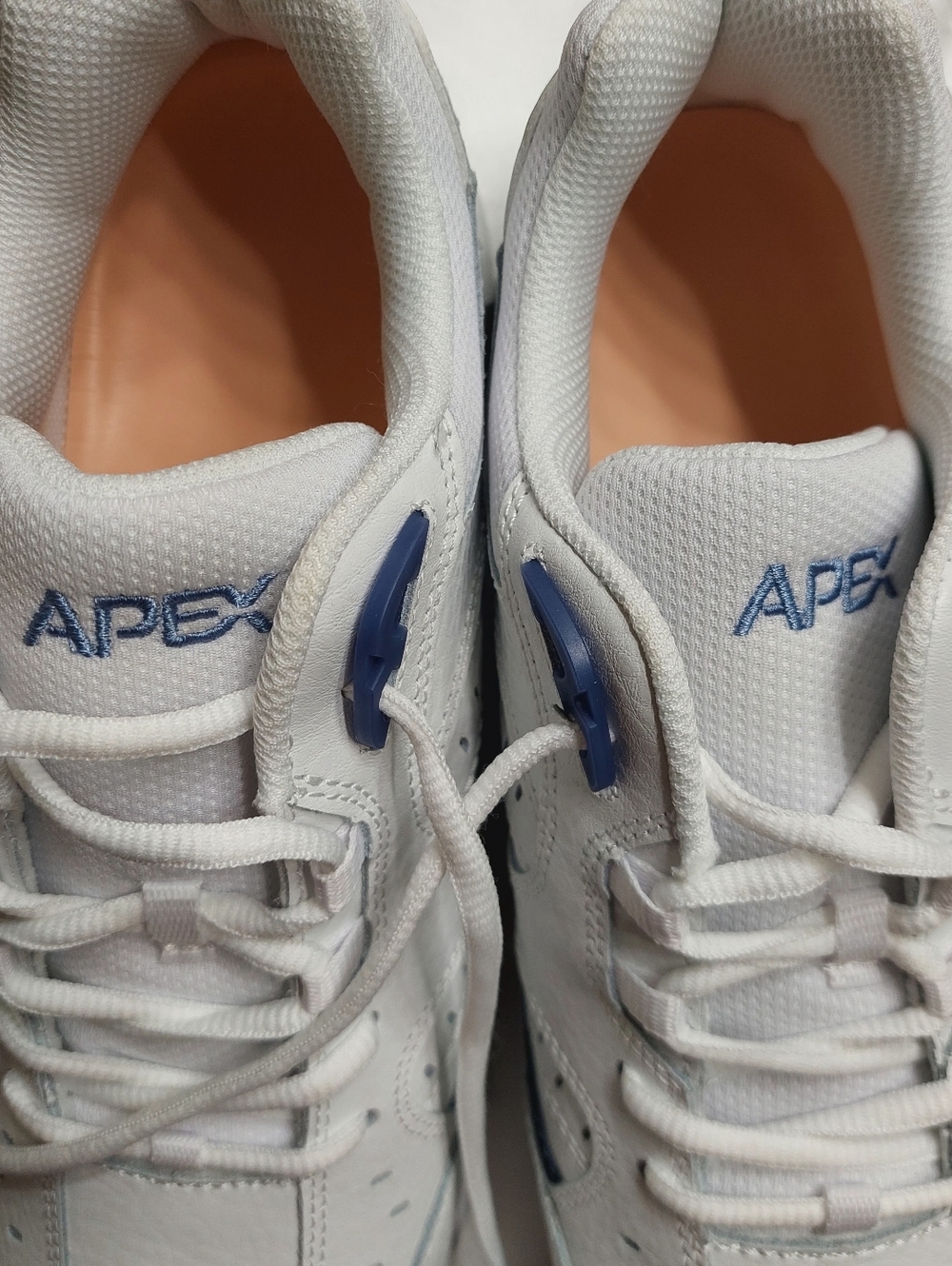 Apex Women's Lace-Up Walking Sneakers in White and Periwinkle - Picture 13 of 16
